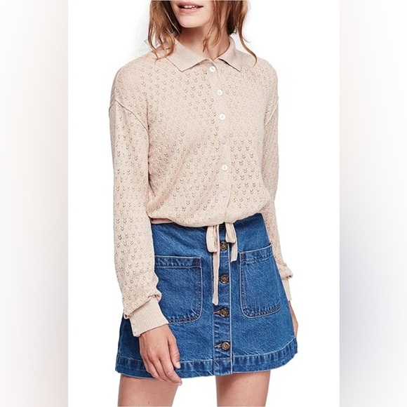 Free People Betty Tie Cardigan Sweater Size XS - Picture 2 of 7